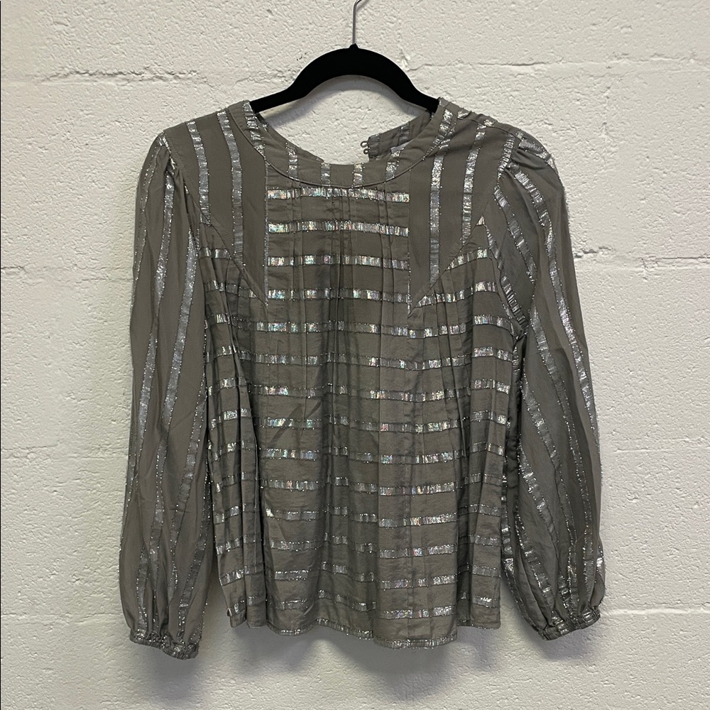 Current Air Metallic Striped Blouse